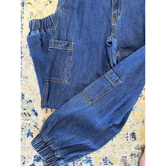 BDG Urban Outfitters Jogger Pants Women's 27 Blue‎ Denim High-Rise Cargo Pockets - Picture 3 of 4